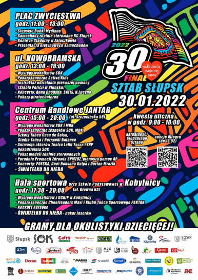 oficjalny plakat 30  edycji Wielkiej Orkiestry Świątecznej Pomocy w Słupsku